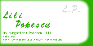 lili popescu business card